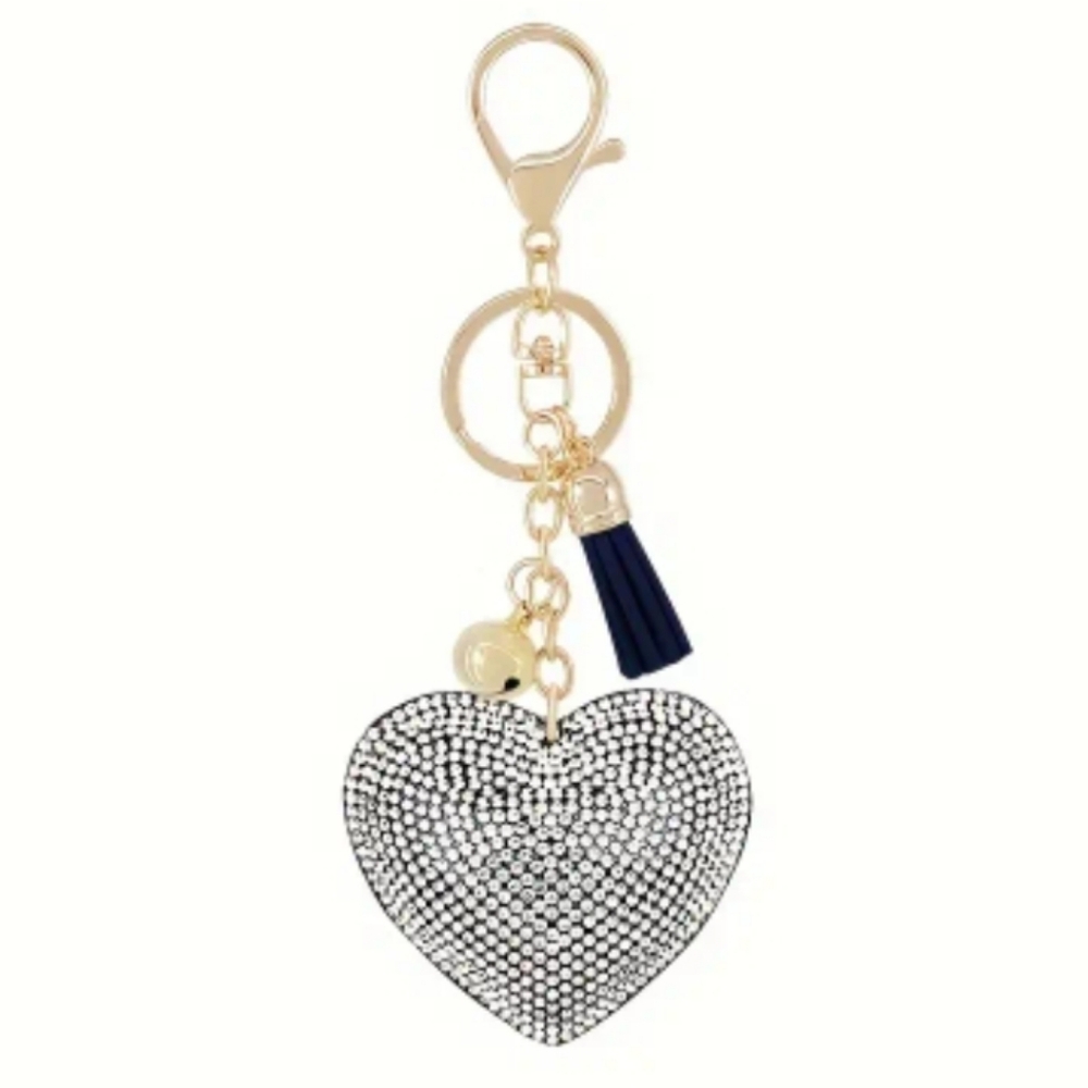 Silver Heart Keychain/ Bag Charm